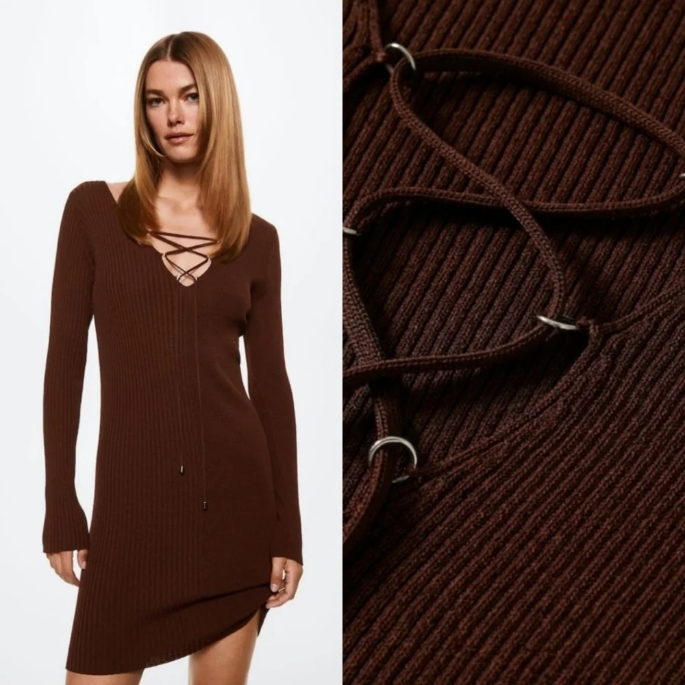 MANGO Ribbed dress - Picture 1 of 3